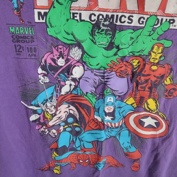 Marvel Childs Tee Shirt Size XL 14/16 Marvel Super Heroes on Front Short Sleeve - Picture 7 of 9